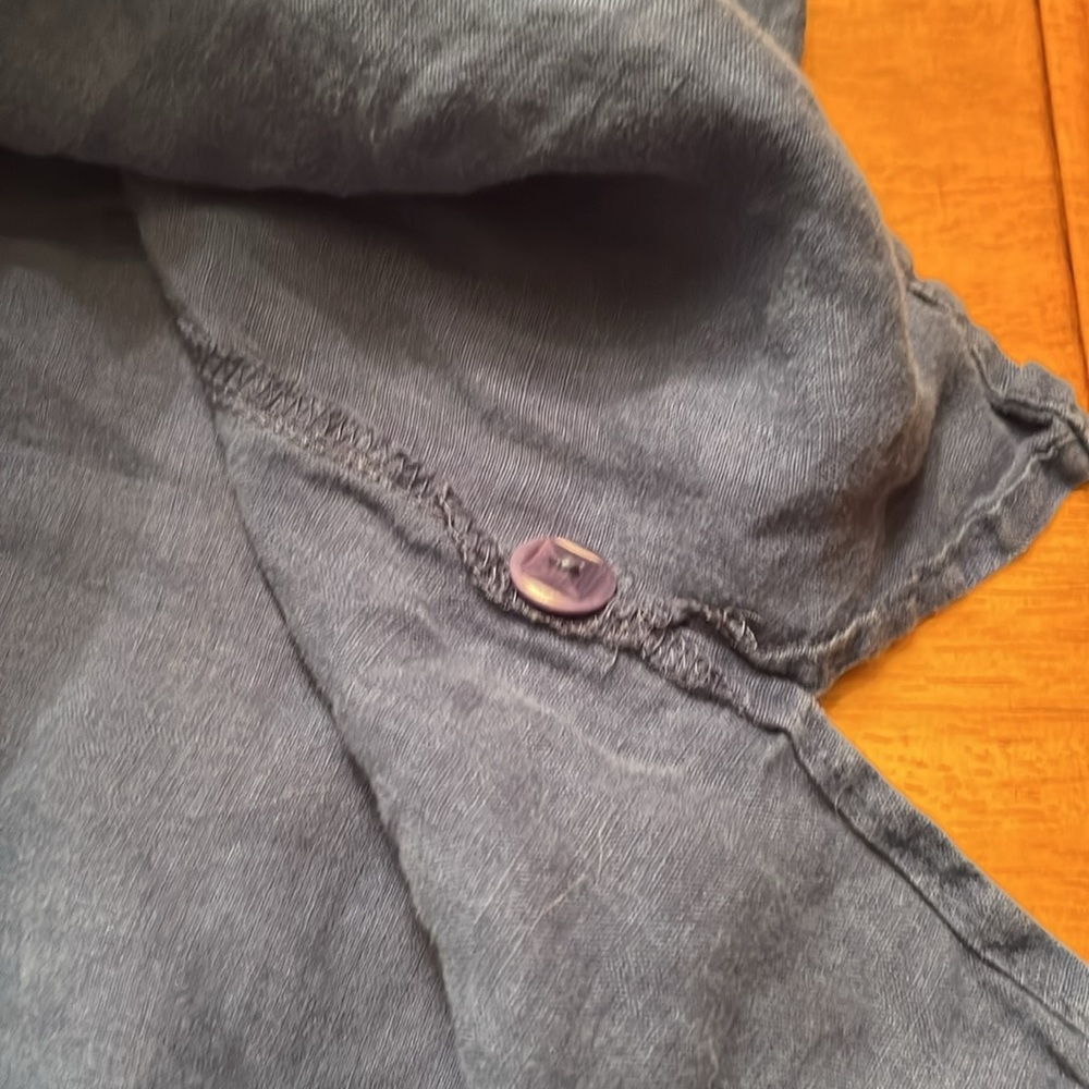 Flax by Jeanne Englehart Womens Small Linen Sleeveless Button Down Blouse Blue - Picture 10 of 10